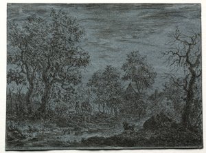 Malá řeka v popředí s krávou a kozou, 1744. od Christian Ludwig von Hagedorn