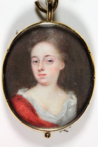 Dáma, pravděpodobně Lady Dorothy Savile, hraběnka z Burlingtonu (smalt)