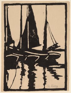 Plachetnice v přístavu, 1905-1910. od Christian Rohlfs