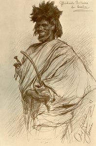 Bishari man, Asuán, Egypt, 1898. od Christian Wilhelm Allers