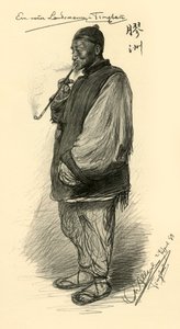 Muž kouřící dýmku, Tsingtao, Čína, 1898. od Christian Wilhelm Allers