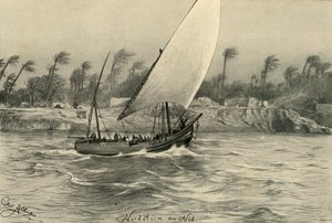 Bouře ze severu na řece Nil, Egypt, 1898. od Christian Wilhelm Allers
