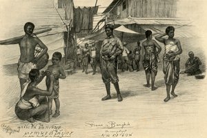Pouliční scéna, Bangkok, Siam, 1898. od Christian Wilhelm Allers