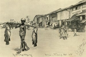 Pouliční scéna v rybářské vesnici, Mutwal, Ceylon, 1898. od Christian Wilhelm Allers