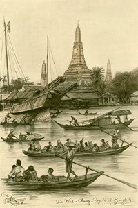 Wat Chaeng, Bangkok, Siam, 1898. od Christian Wilhelm Allers