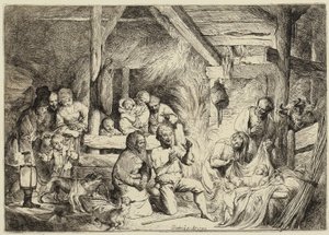 Klanění pastýřů od Christian Wilhelm Ernst Dietrich