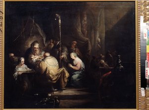 "Obřízka"" (Obřízka) Obraz Christiana Wilhelma Ernsta Dietricha (1712-1774) 1763 Státní muzeum umění Tula Rusko