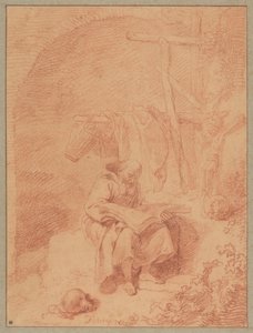 Der heilige Franziskus beim Lesen od Christian Wilhelm Ernst Dietrich