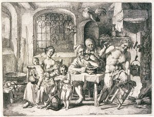 Satyr a rolníci od Christian Wilhelm Ernst Dietrich