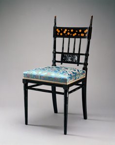Side Chair, Herter Brothers Company, kolem 1876-79 (třešeň, zlacení a čalounění) od Christian and Gustave 1830 98 Herter