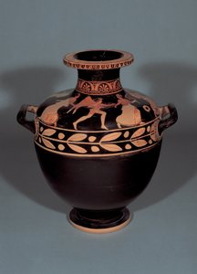 Podkrovní červenofigurová hydria zobrazující Boreas pronásledující Oreithyii, 440–430 př. n. l. (hlína) od Christie Painter attr. to Christie Painter attr. to