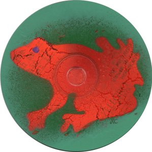 Žába cca 2023 (akryl na CD) od Christina Saj