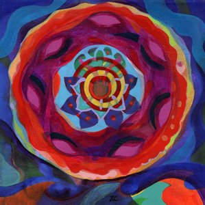 Meditace 4 Radiance Mandala, cca 2017 (akryl na plátně)