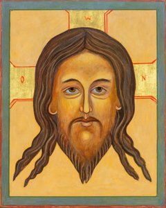 Ikona Mandylion, 2010 (vaječná tempera, plátkové zlato, dřevo)