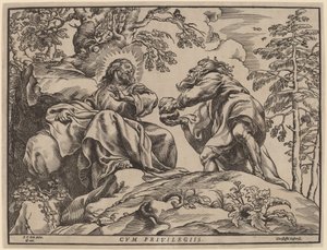 Pokušení Krista ďáblem od Christoffel Jegher after Sir Peter Paul Rubens
