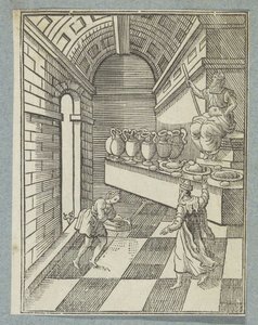 Daniel sype popel na podlahu chrámu od Christoffel van Sichem (II)