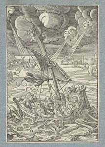 Bouře na Galilejském jezeře od Christoffel van Sichem (II)