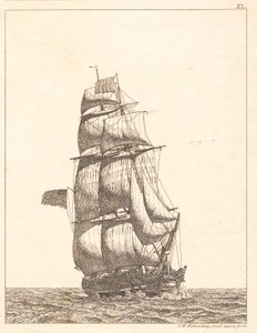 Dánština:  Severoamerická briga od Christoffer Wilhelm Eckersberg
