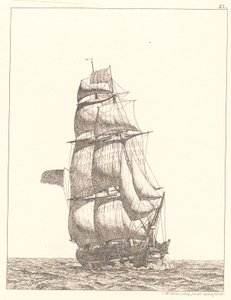 Dánština:  Severoamerická briga od Christoffer Wilhelm Eckersberg