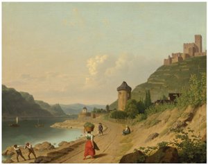 Postavy na trati u Rýna od Christoffer Wilhelm Eckersberg