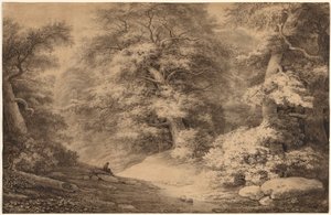 Bukové dřevo s odpočívajícím cestovatelem, 1803.