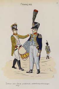 Bubeník a mistr pekař z prefekturní gardy v Hamburku, kolem roku 1806