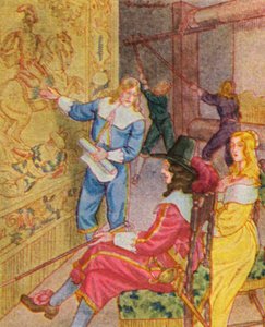 Gobelinwirkerei / Gobelin Weaving (barevná litografie)