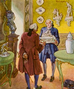 Porzellankabinett / Porcelánový kabinet (barevná litografie)
