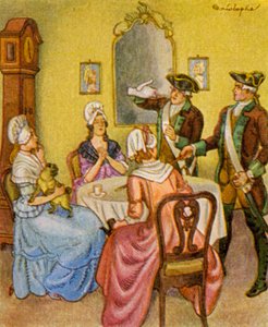 Kaffeeriecher / Coffee Smeller (barevná litografie)
