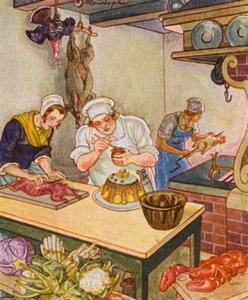 Koch / A Cook (barevná litografie)