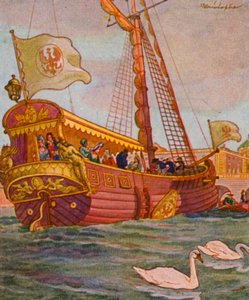 Lustyacht / Pleasure Yacht (barevná litografie)