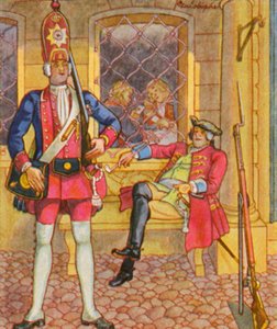 Riesengarde / Obří stráž (barevná litografie)