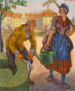 Schlossgartner / Zámecký zahradník (barevná litografie)