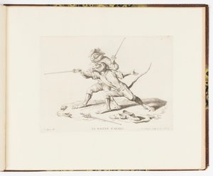 Plate 7, The Master of Arms, Monkey Antics nebo Různé činy lidského života reprezentované opicemi od Christophe Huet