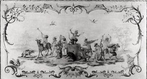 Singerie (malovaný panel)