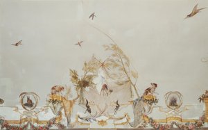 The Grande Singerie, detail, cca 1735 (nástěnná malba) od Christophe Huet