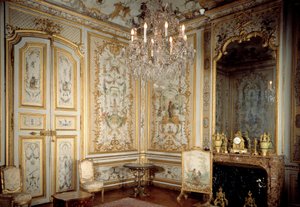 Pohled na Kabinet opic neboli „La Grande Singerie““ od Christopha Hueta (1700-1759) 1737 Chantilly, Musee Conde