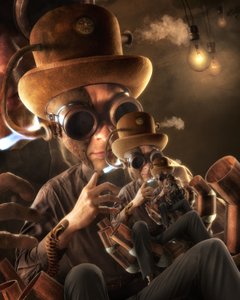 Vnoření steampunkoví vynálezci od Christophe Kiciak