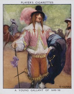 Mladý galant 1640-50 (barevné lito)