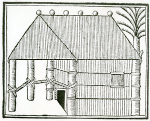 Indické bydlení z „Obecné historie Indie“ 1547