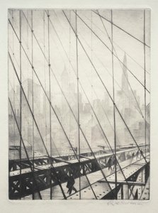 Pohled přes Brooklynský most od Christopher Richard Wynne Nevinson
