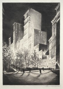 Three AM: A Corner by Madison Avenue (také známá jako 2 AM New York and Metropolis) od Christopher Richard Wynne Nevinson