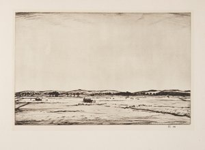 Sussex Downs, hospoda. 1926. od Christopher Richard Wynne Nevinson