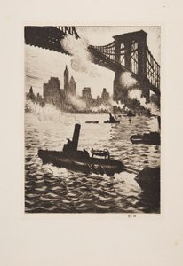 Under Brooklyn Bridge, hospoda 1921. od Christopher Richard Wynne Nevinson