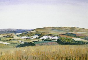 Amberley (akvarel a kvaš na papíře) od Christopher Richard Wynne Nevinson