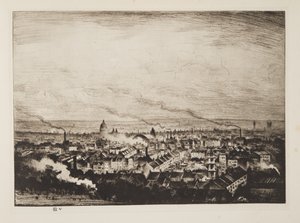 Londýn z Parliament Hill, pub.1923 (lept) od Christopher Richard Wynne Nevinson