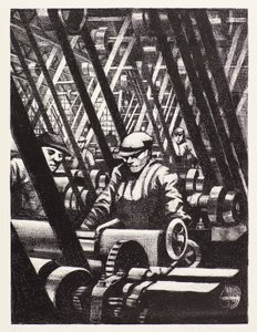 Výroba motoru od Christopher Richard Wynne Nevinson