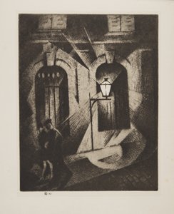 Zlověstná pařížská noc, pub.1929 (lept) od Christopher Richard Wynne Nevinson