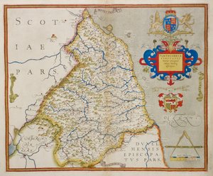 Mapa Northumbrie, z „Atlasu Anglie a Walesu“