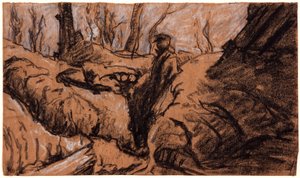 Muž v příkopu, c1914.